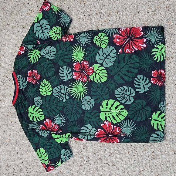 SOUTH POLE HAWAIIAN PATTERN BANDED COLLAR T-SHIRT - Picture 2 of 6